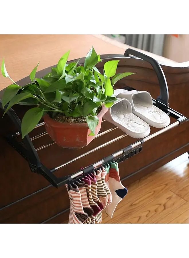 Black Stainless Steel Wall Mounted Folding Clothes Drying Rack Space Saving Laundry Dryer - Image 5