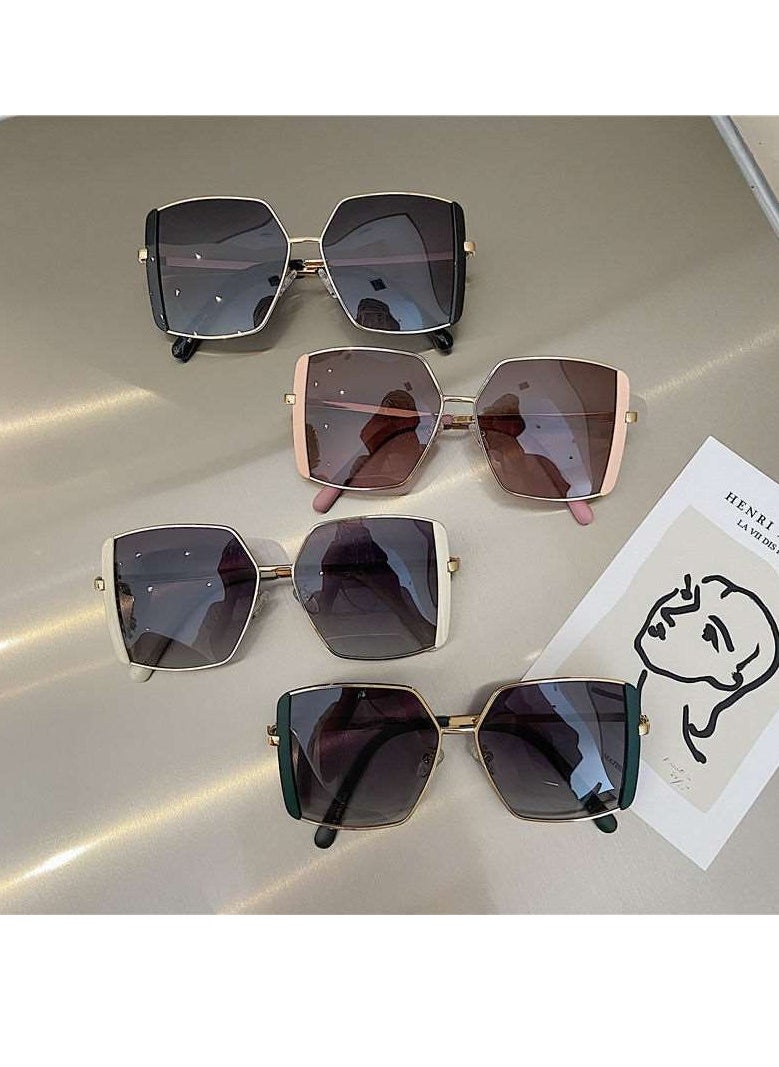 General New Korean style large frame square fashion polarized sunglasses for women with big face sunshade driving street shooting sunglasses  - Image 2
