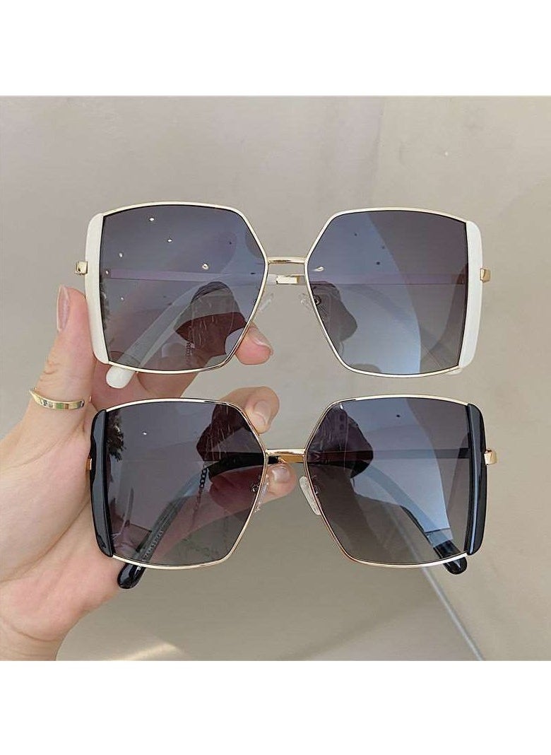 General New Korean style large frame square fashion polarized sunglasses for women with big face sunshade driving street shooting sunglasses  - Image 3