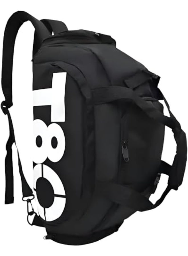 EMAAN Multi-Functional Gyms Fitness Travel Sports Duffle Backpack Crossbody Bag, Tactical Duffel Bags, Sports Travel Gym Bag with Wet Pocket & Shoes Compartment for Men and Women (Black)
