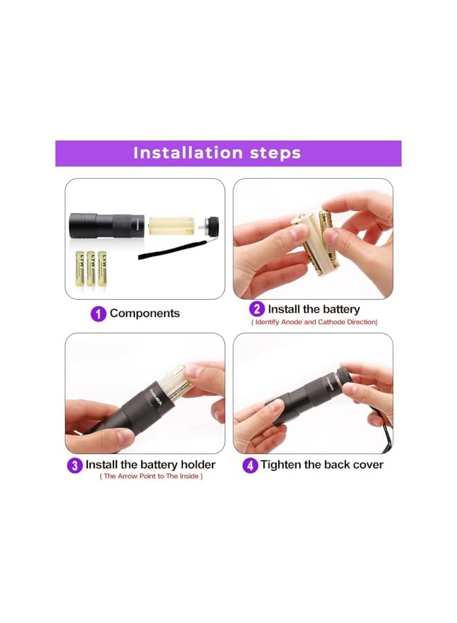 PROMASS UV Flashlight Black Light, 21 LED 395nm Ultraviolet Blacklight For Dog Urine,Pet Stains And Bed Bug, Portable Ultraviolet Light Detector, Mini Blacklight Pet Urine Detector (Small)  - Image 5