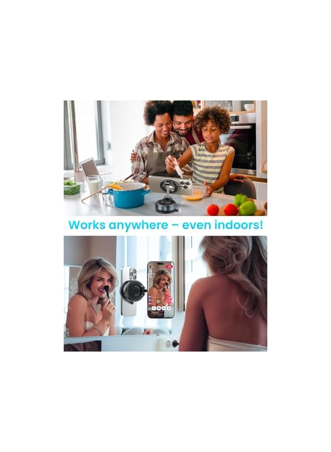 Green Tiger Alloy Folding Magnetic Car Phone Holder 360° Dashboard & Windshield Mount | Strong Vacuum Suction | MagSafe Compatible iPhone Car Holder & Universal Phone Mount – Upgraded 2026 - Image 2