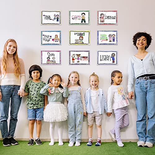 Alpurple 9 Pcs A4 Classroom Rules Posters, Preschool Class Rules Poster, Classroom Rule Behavior Educational Posters, Good Habits Manners Chart for Preschool and Primary school Supplies - Image 5