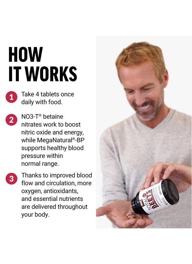 Force Factor - Total Beets Blood Pressure Supplements, Nitric Oxide Supplement with Beet Root Powder, Nitrates, Grapeseed Extract for Circulation, Cardiovascular, Heart Health, 360 Tablets, 3 Pack - Image 1