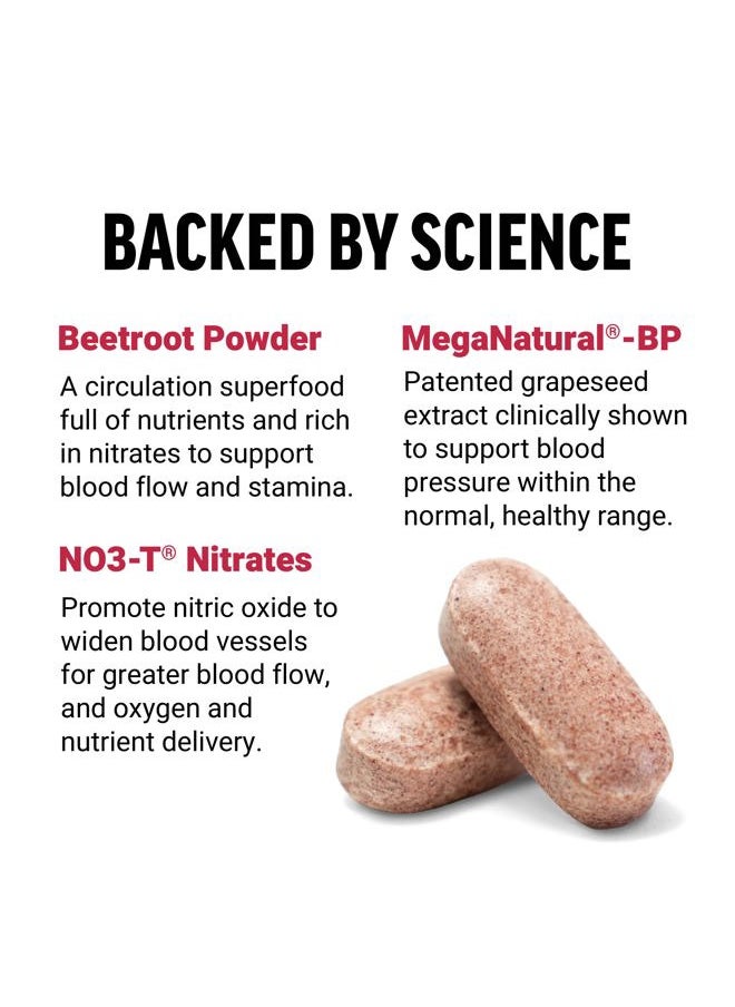 Force Factor - Total Beets Blood Pressure Supplements, Nitric Oxide Supplement with Beet Root Powder, Nitrates, Grapeseed Extract for Circulation, Cardiovascular, Heart Health, 360 Tablets, 3 Pack - Image 1