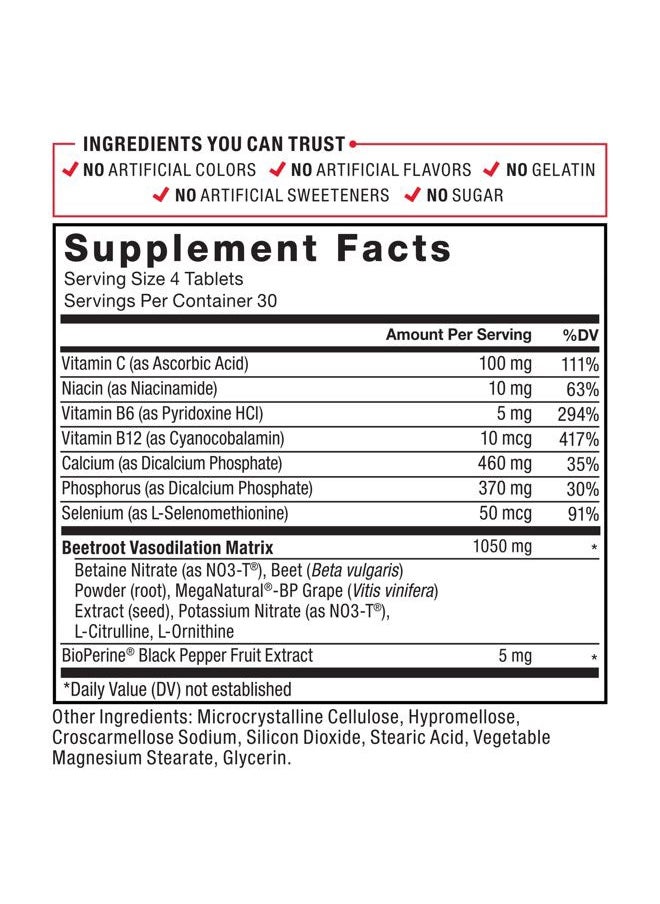 Force Factor - Total Beets Blood Pressure Supplements, Nitric Oxide Supplement with Beet Root Powder, Nitrates, Grapeseed Extract for Circulation, Cardiovascular, Heart Health, 360 Tablets, 3 Pack - Image 1