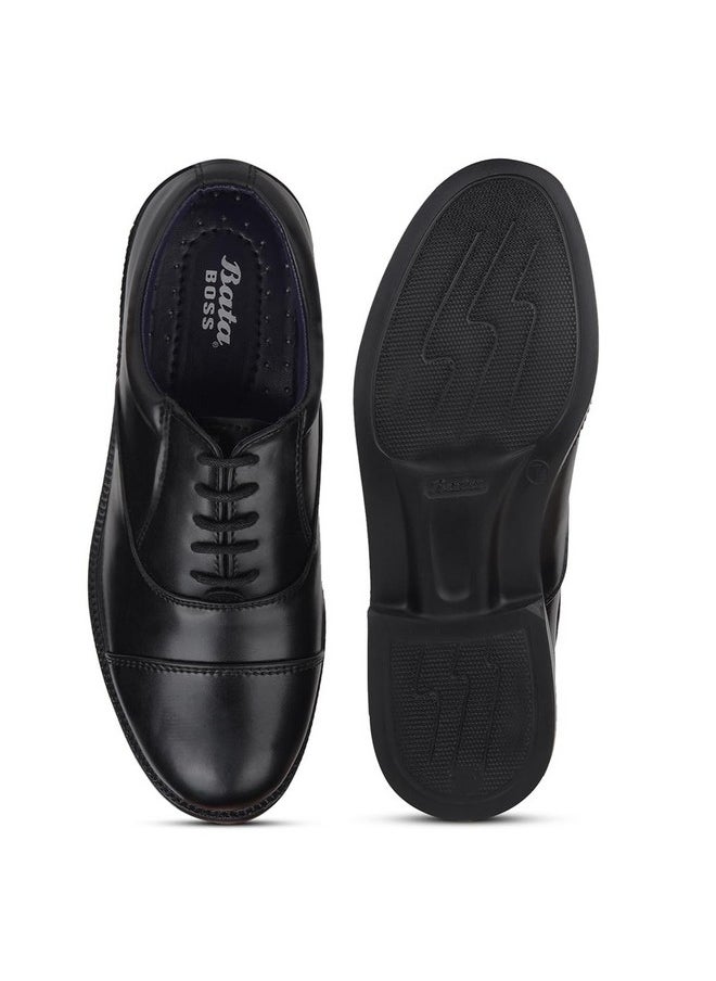 Bata - Bata Men Boss-Rig Black Formal Uniform Dress Shoe, 8 UK - Image 1