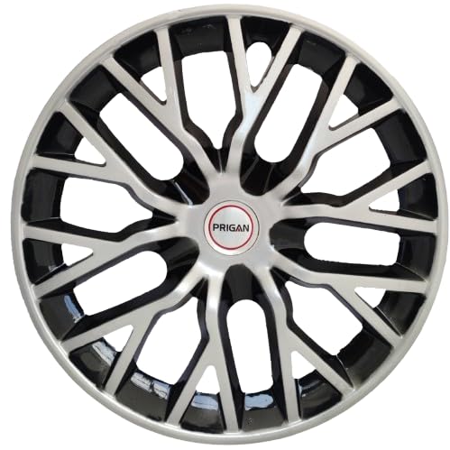 PRIGAN Black Silver 12 Inch Wheel Cover (Available in 12,13,14,15,16 Inch) Wheel Cap Universal Model (Set of 4 Pcs) (Phantom Black Silver) - Image 1