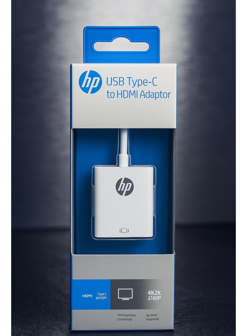 HP USB-C to HDMI Adapter – White – 15cm – Supports Ultra HD 4K Display White - Image 1