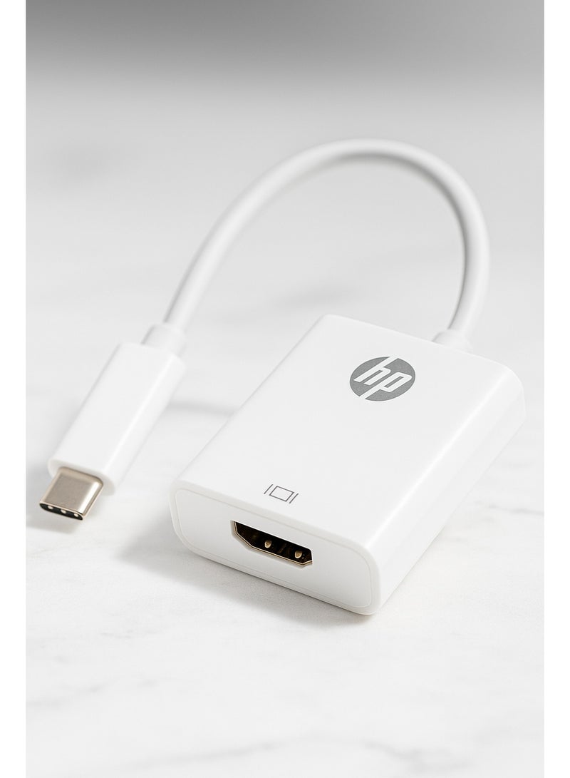 HP USB-C to HDMI Adapter – White – 15cm – Supports Ultra HD 4K Display White - Image 2
