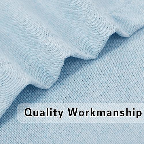 UPOPO Curtains Short Over Sink Sky Blue Kitchen Tiers 30 inches Long Linen Textured Privacy Cafe Curtains Cabinet Caravan Mini Bathroom Small Basement Half Window Curtain 2 Panels Grommet Top - Image 5