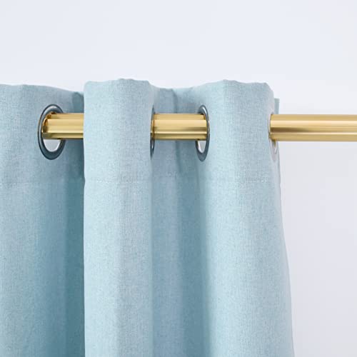 UPOPO Curtains Short Over Sink Sky Blue Kitchen Tiers 30 inches Long Linen Textured Privacy Cafe Curtains Cabinet Caravan Mini Bathroom Small Basement Half Window Curtain 2 Panels Grommet Top - Image 2