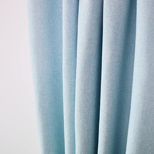 UPOPO Curtains Short Over Sink Sky Blue Kitchen Tiers 30 inches Long Linen Textured Privacy Cafe Curtains Cabinet Caravan Mini Bathroom Small Basement Half Window Curtain 2 Panels Grommet Top - Image 4