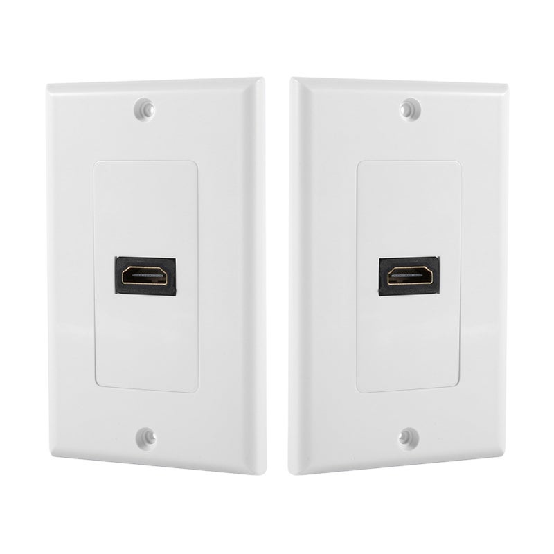 1 Port Gold Plated HDMI with Ethernet Wall Plate Face Cover for Home Theater DVD White - Image 4