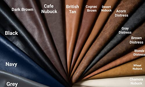 NAT Leathers | Brown Distressed 2 Tone Oily Faux Vegan Leather PU (Peta Approved Vegan) | 1 Yard 36 inch x 54 inch Cut by Yard Pleather 0.9 mm Upholstery | Brown Crazy Horse Distress 36"X54" - Image 5