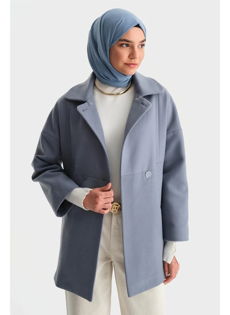 ARMINE Portable Fur Short Coat 24K7601 Foggy Blue