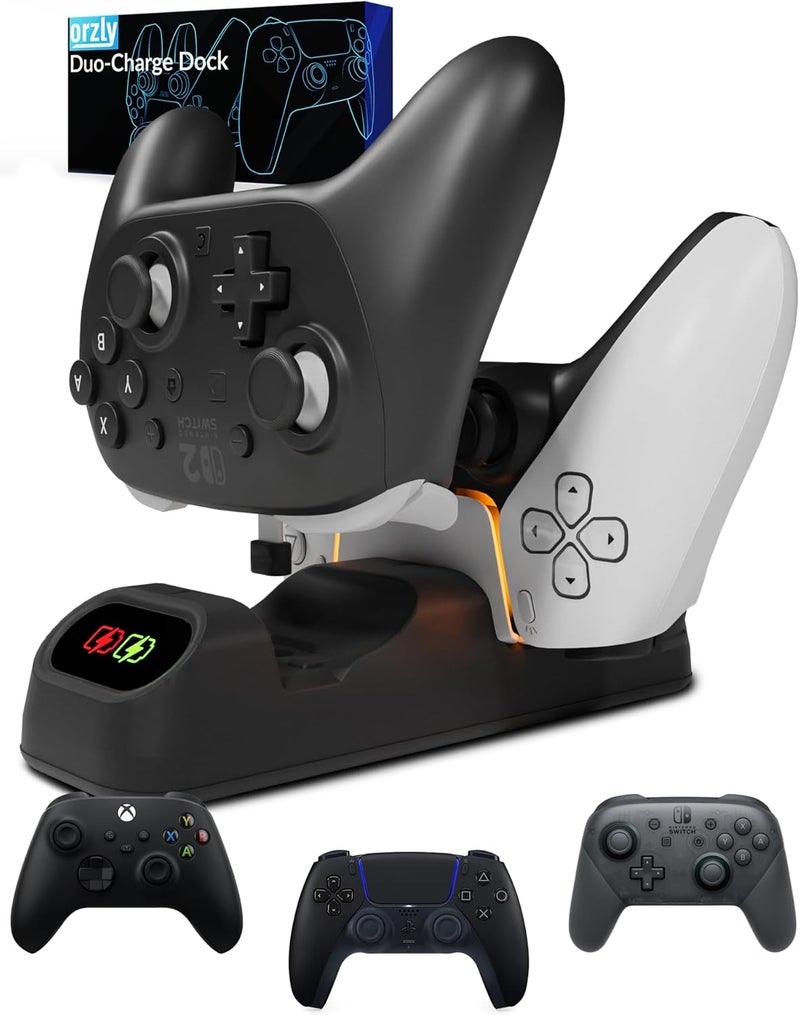 اورزلي حامل شحن وحدة التحكم لجهاز Google Stadia، يعمل كمنصة لجميع أنواع وحدات التحكم من نوع C (لون أسود زيتي) - Image 1