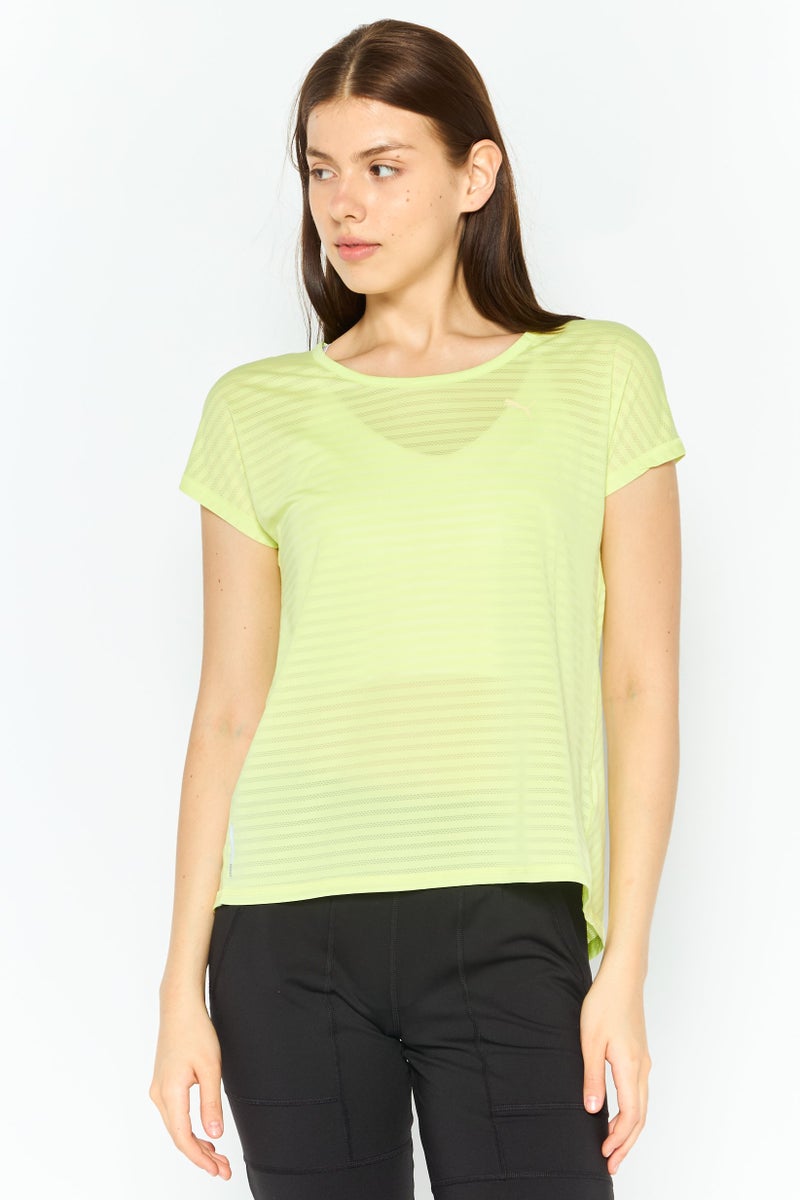 PUMA Women Sportswear Fit Short Sleeve Training Top, Lime - Image 1