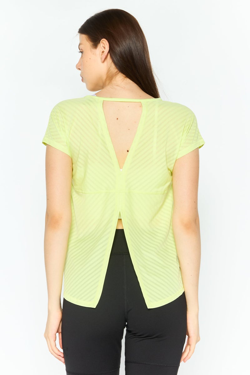 PUMA Women Sportswear Fit Short Sleeve Training Top, Lime - Image 3