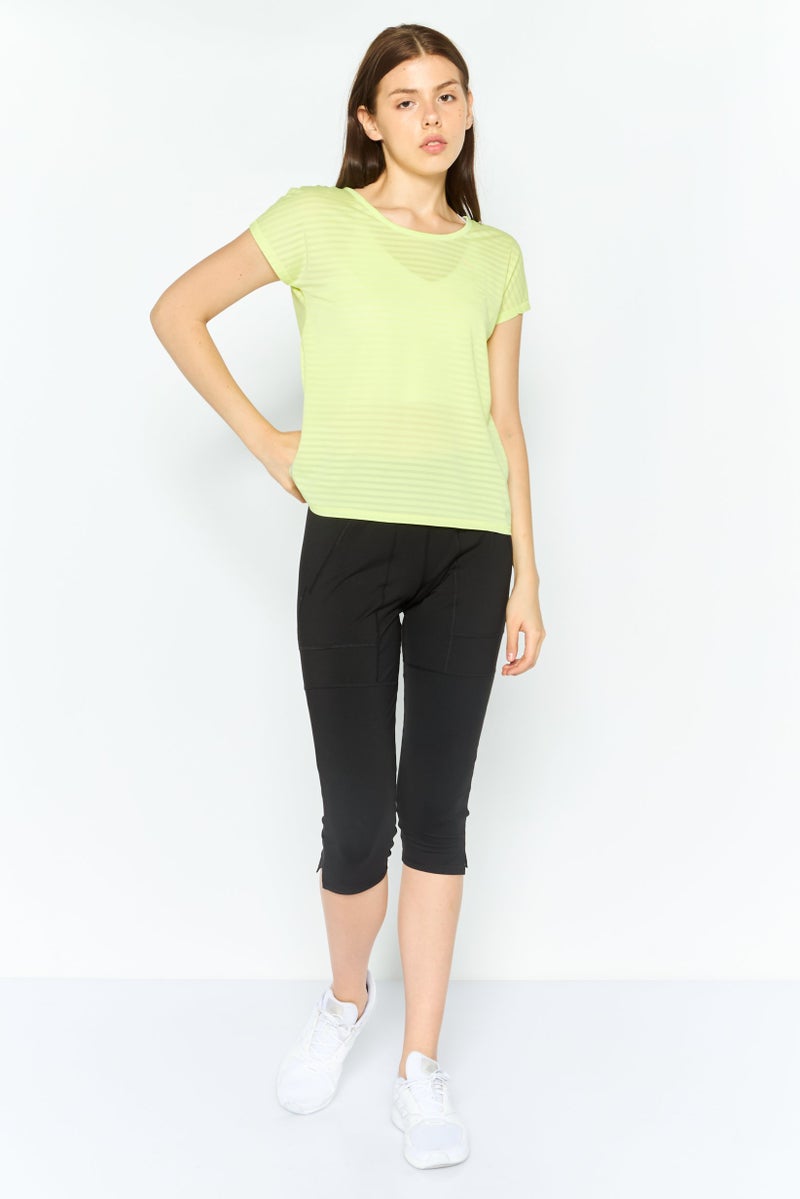 PUMA Women Sportswear Fit Short Sleeve Training Top, Lime - Image 4