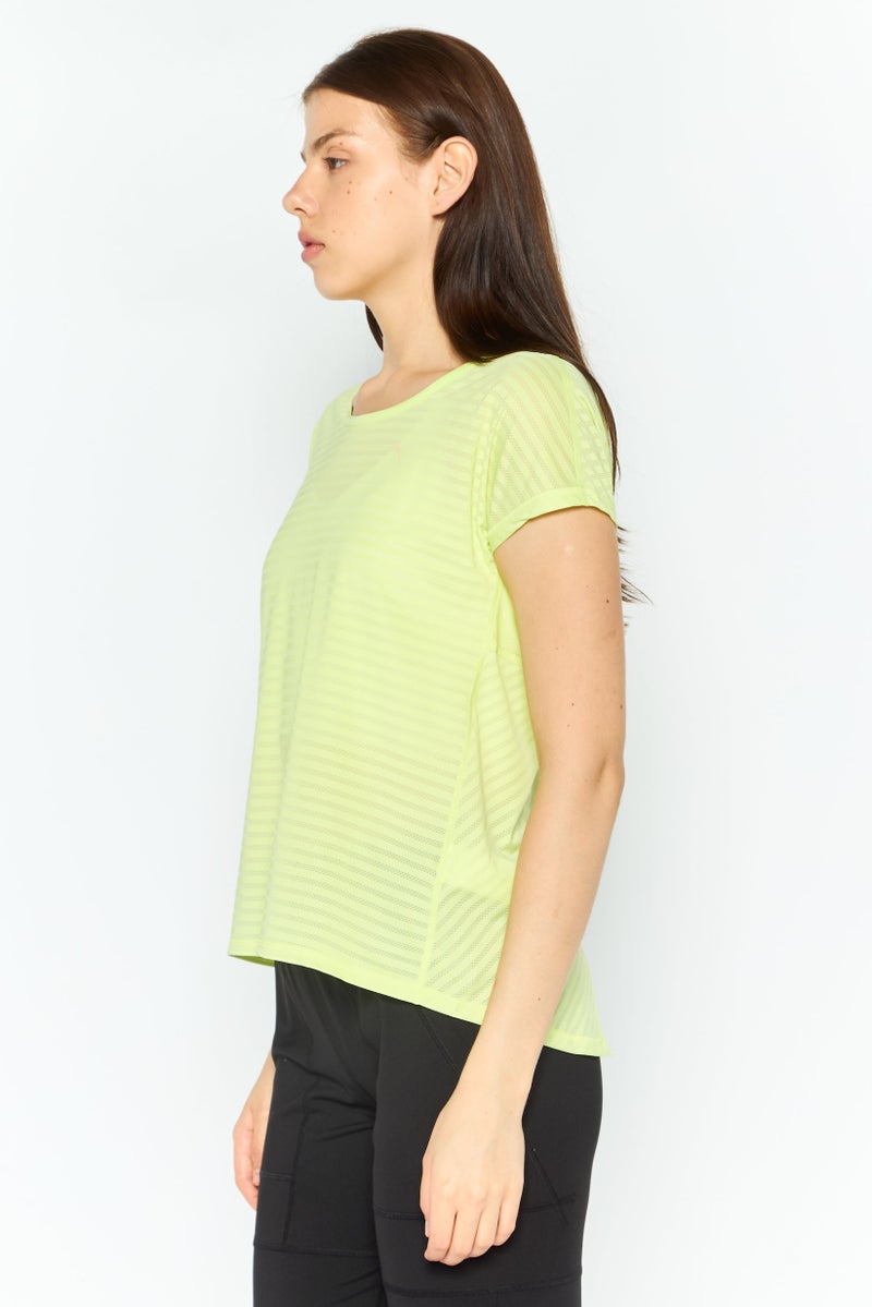 PUMA Women Sportswear Fit Short Sleeve Training Top, Lime - Image 2