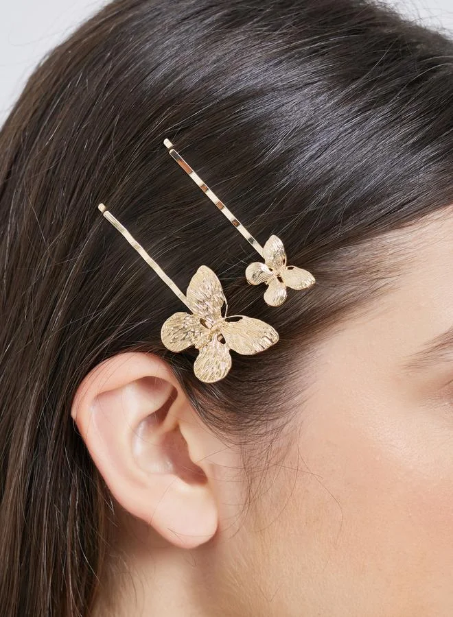 ستايلي مجموعة من 5 دبابيس شعر مزينة بفراشة