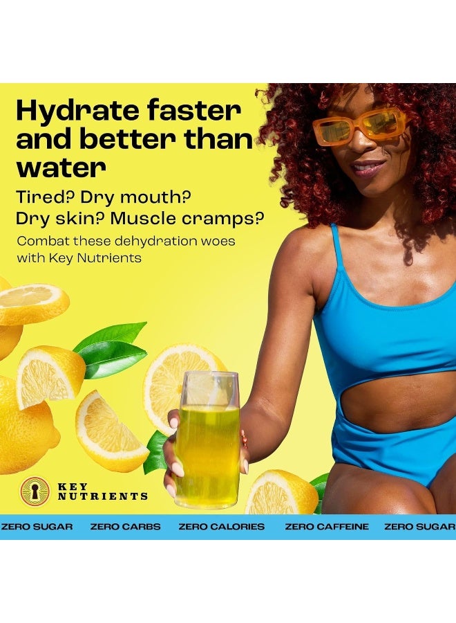 KEY NUTRIENTS Electrolytes Powder Packets - Refreshing Lemonade 20 Pack Hydration Packets - Travel Hydration Powder - No Sugar, No Calories, Gluten Free - Made in USA - Image 2
