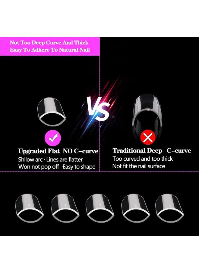 Namgznso XXL No C Curve Nail Tips for Acrylic Nails Professional, 600PCS Clear Tapered Square Nail Tips Straight Flat Nails Tips, Extra Long Half Cover Acrylic Nail Tips for Nail Salon and DIY Nail 12 Sizes  - Image 4