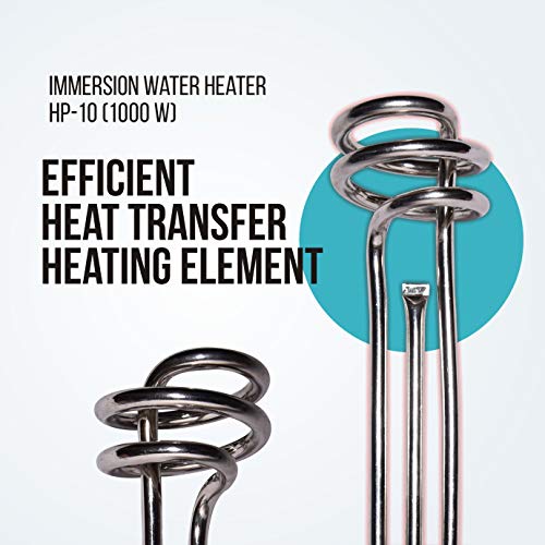 Havells Plastic Hp10 Auto 1000 watts Immersion Heater|Isi Mark Heavy Duty 3 Pin Moulded Plug,Touch Protection Cover|Waterproof,Heating Indicator,Nickel Plating,Warranty: 2 Year Comprehensive|(Blue) - Image 5