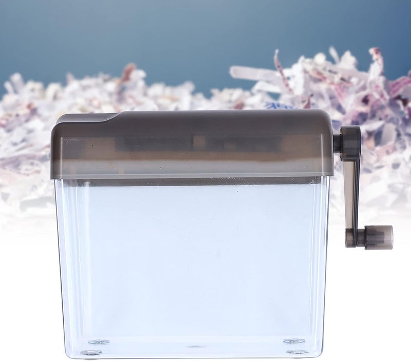 woobles Manual Paper Shredder, Home Office Portable Manual Compact Structure Simple Operation Hand Crank Shredder for Paper/Notes/Bills/Portrait/Photos, Fits A6 Size Paper(Grey)- - Image 3