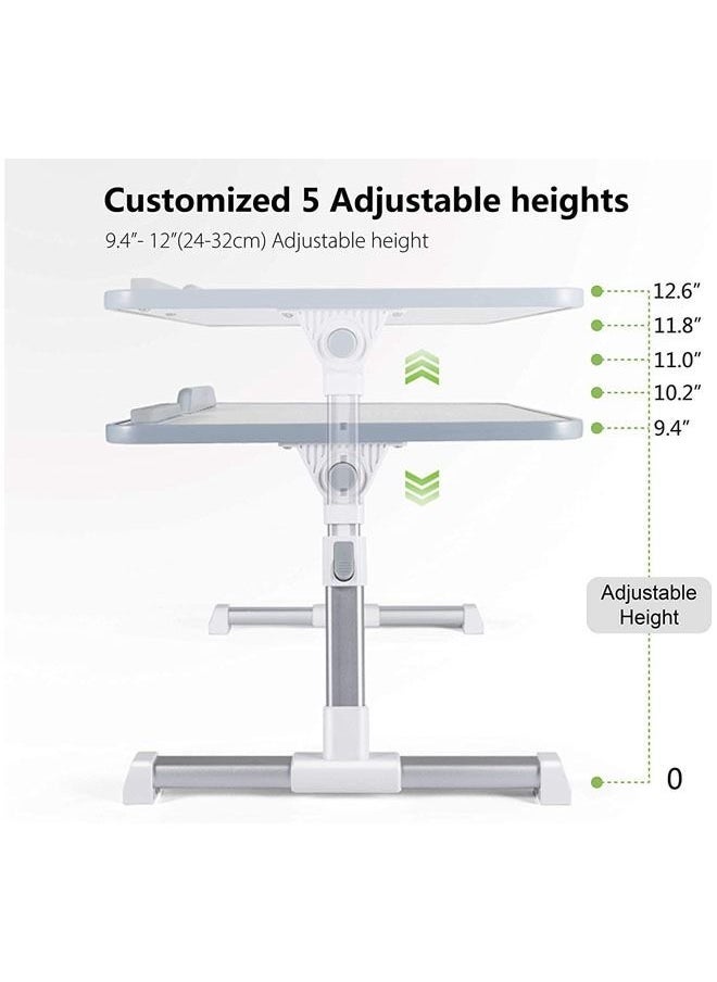 Arabest Laptop Stand for Bed, Portable Laptop Table with Foldable Legs Notebook Computer Desk for Laptop Reading and Writing Lap Tray for Eating in Bed Sofa Couch Floor (Wood, Medium)  - Image 3