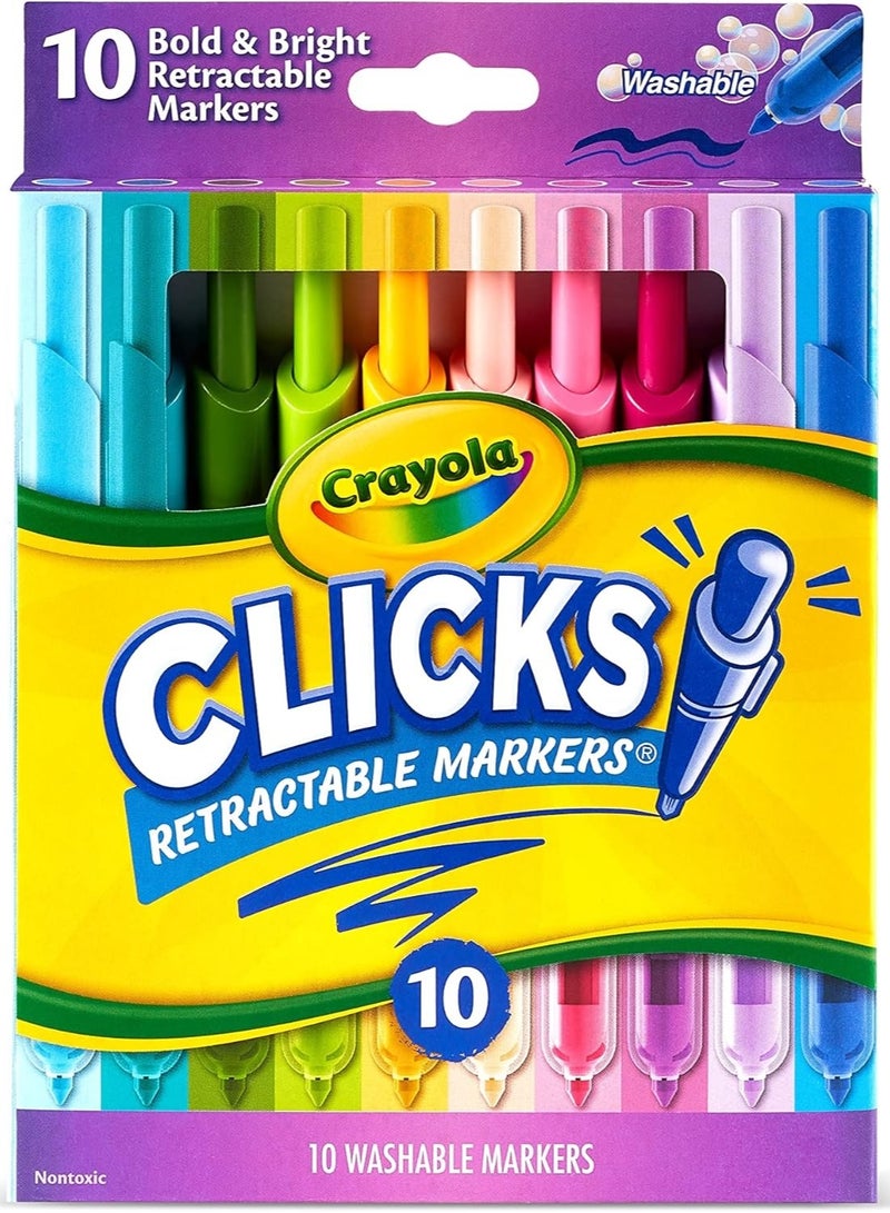 كرايولا أقلام تلوين كرايولا ١٠ قطع قابلة للغسل والسحب، جريئة ومشرقة - Image 1