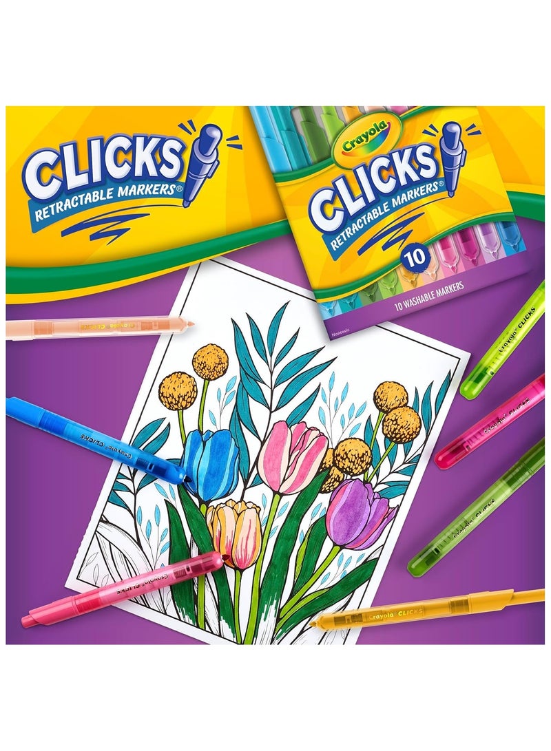 كرايولا أقلام تلوين كرايولا ١٠ قطع قابلة للغسل والسحب، جريئة ومشرقة - Image 4