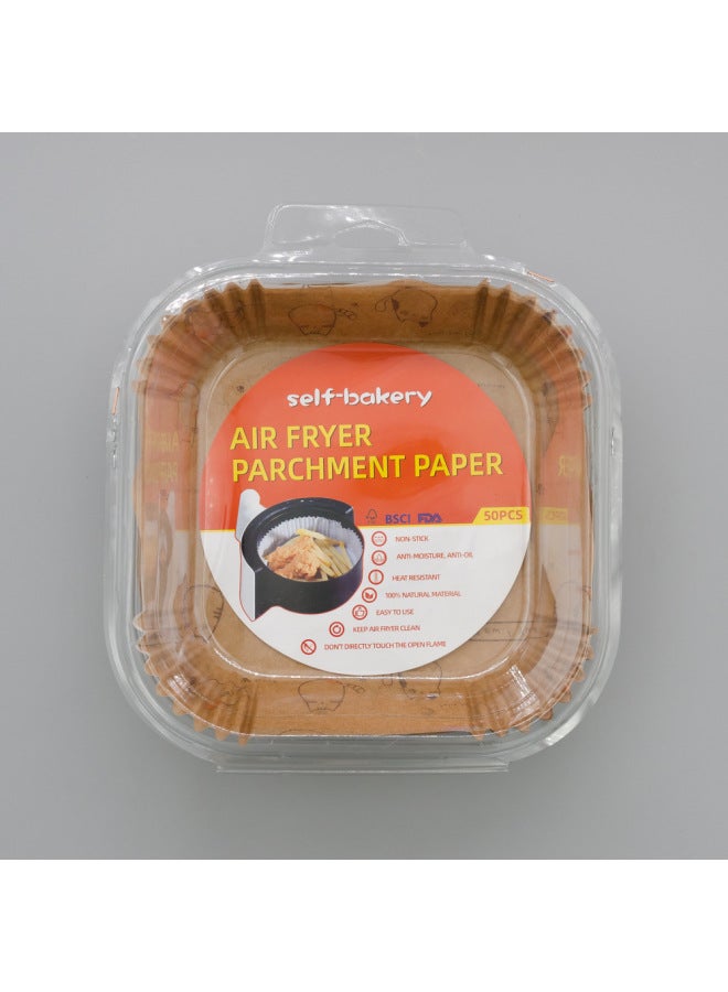 Air Fryer Paper Special Paper Customized Air Fryer Special Paper Plate Food Grade Air Fryer Paper-Color:True Color-Specifications:Cat Square 16cm +4.5cm Blister Box 50  - Image 1