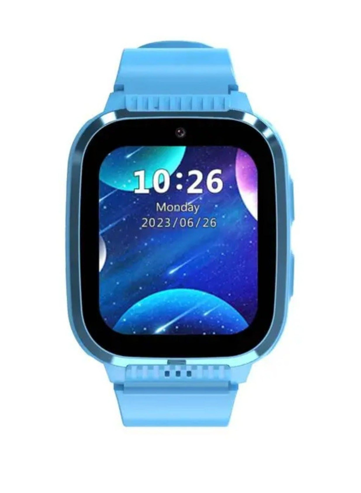 porodo 4G Kids GPS 1.85 inches Smart Watch Junicare with Touch Display, 36 Hours Working Time, 3 Hours Charging Time, Video Calling - Blue
