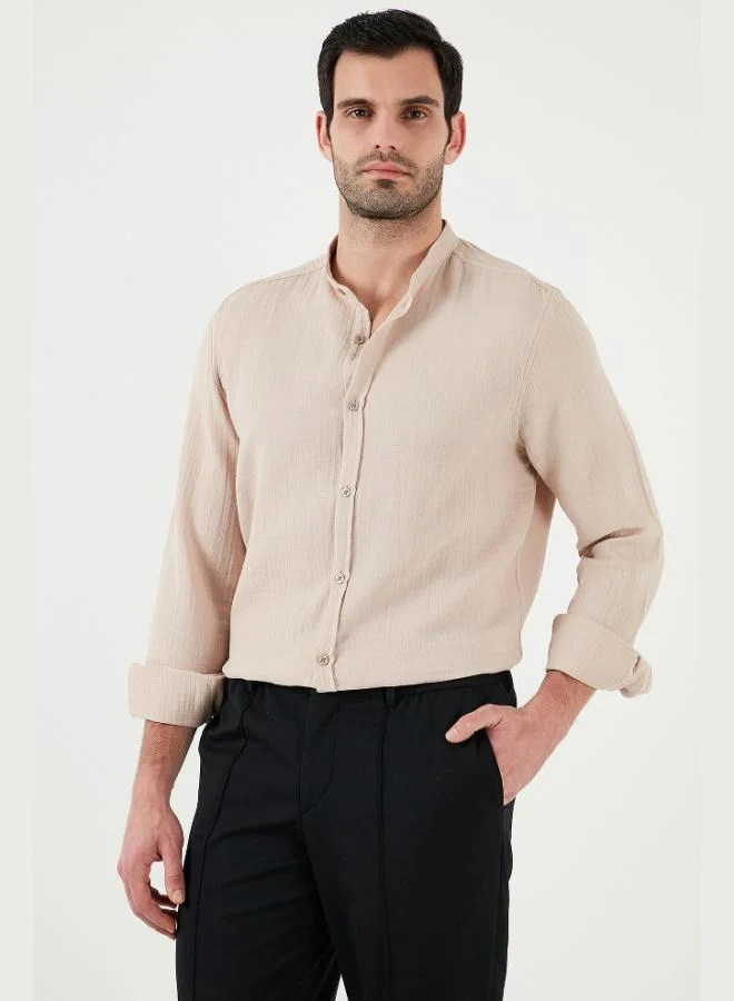 Buratti  Buratti Cotton Regular Fit Mandarin Collar Shirt Men's SHIRT CF25S127702 for Men | Best Price UAE