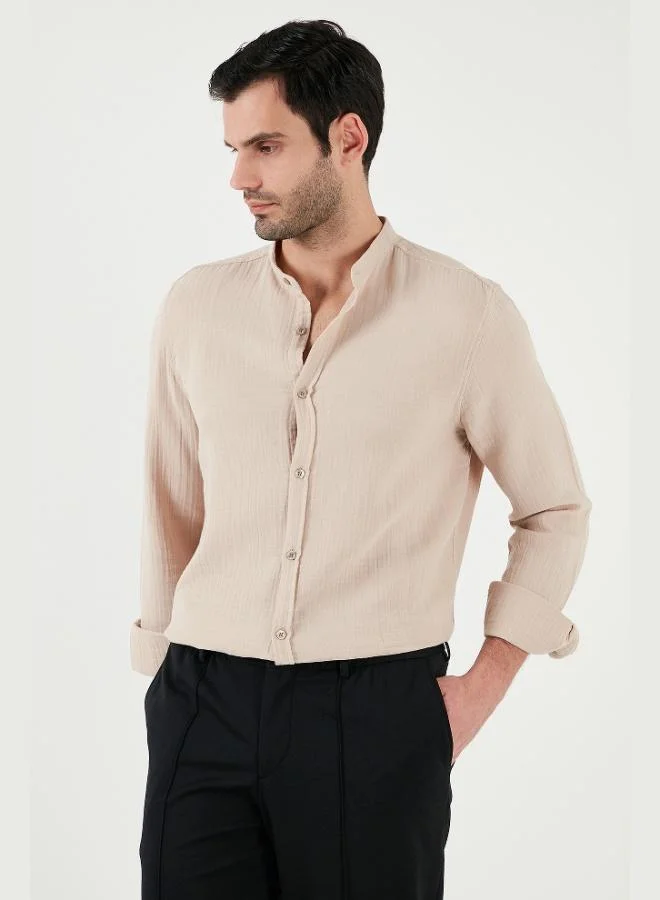 Buratti Cotton Regular Fit Mandarin Collar Shirt Men's SHIRT CF25S127702