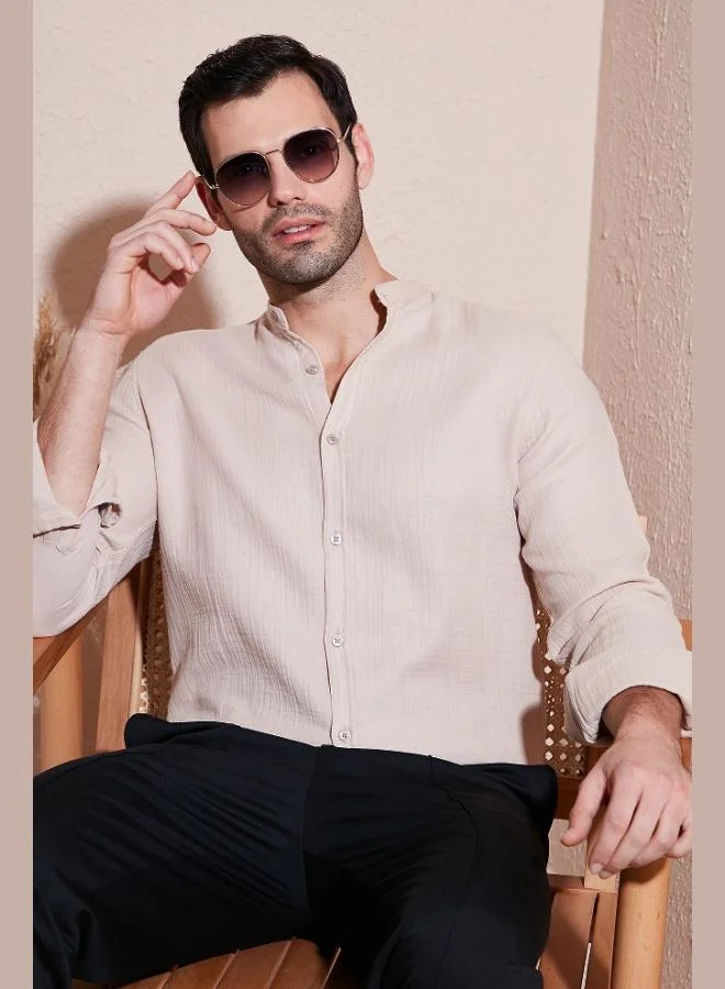 Buratti  Buratti Cotton Regular Fit Mandarin Collar Shirt Men's SHIRT CF25S127702 for Men | Best Price UAE