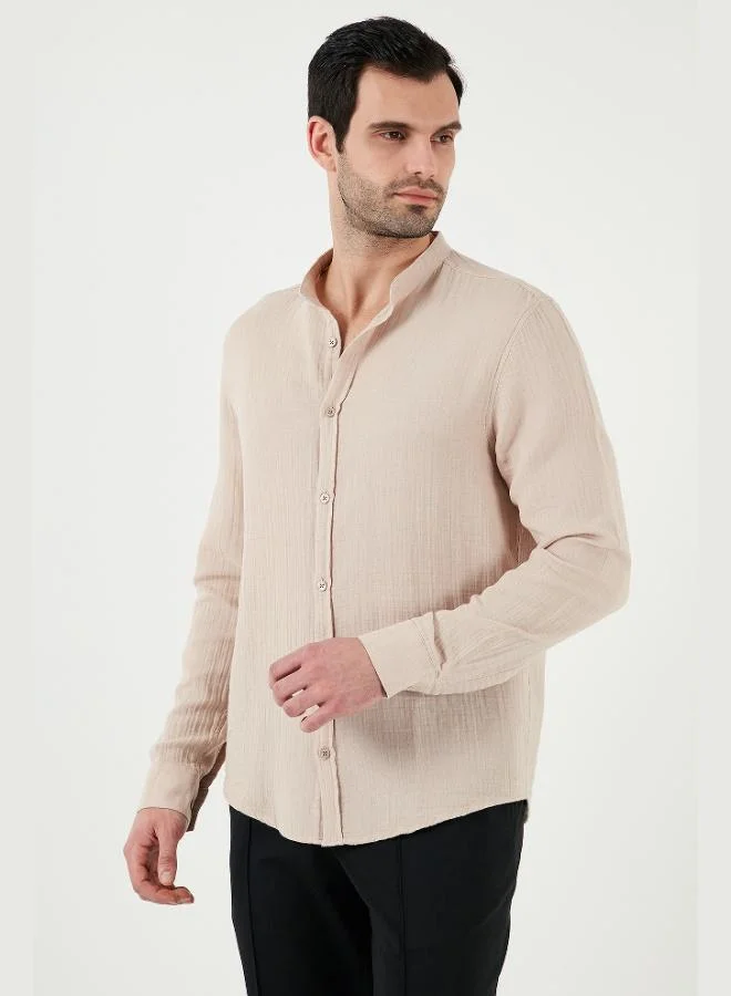 Buratti  Buratti Cotton Regular Fit Mandarin Collar Shirt Men's SHIRT CF25S127702 for Men | Best Price UAE