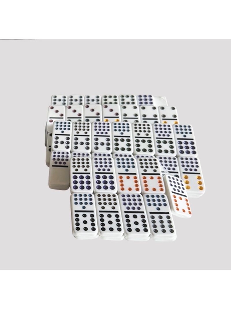 Double Fifteen Chip Set Mexican Train Dominoes Aluminum Box, Toy With Box Perfect For Family Game Night Travel Gift - Image 2