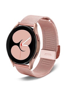 DEALELE Bands Compatible with Samsung Galaxy Watch 6/6 Classic / 5/5 Pro / 4/4 Classic/Galaxy 3 41mm / Active 2, 20mm Stainless Steel Metal Mesh Replacement Strap for Women Men (Rose Pink)  - Image 1