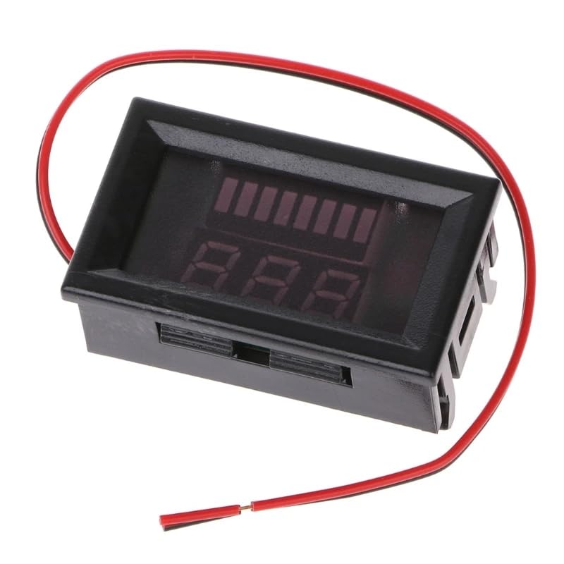 CentIoT - Battery Power Indicator - 12V 24V 36V 48V 60V 72V Auto Sense Lead-acid Battery Charge Level Indicator Voltmeter (Red) - Image 4