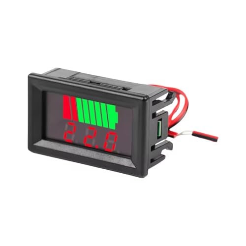 CentIoT - Battery Power Indicator - 12V 24V 36V 48V 60V 72V Auto Sense Lead-acid Battery Charge Level Indicator Voltmeter (Red) - Image 1