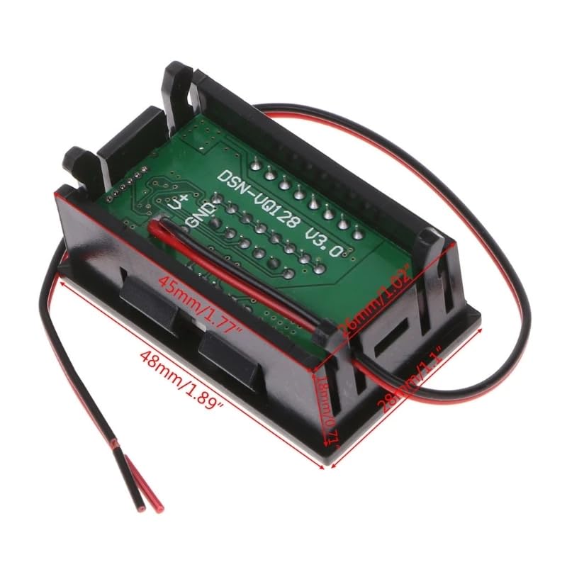 CentIoT - Battery Power Indicator - 12V 24V 36V 48V 60V 72V Auto Sense Lead-acid Battery Charge Level Indicator Voltmeter (Red) - Image 5