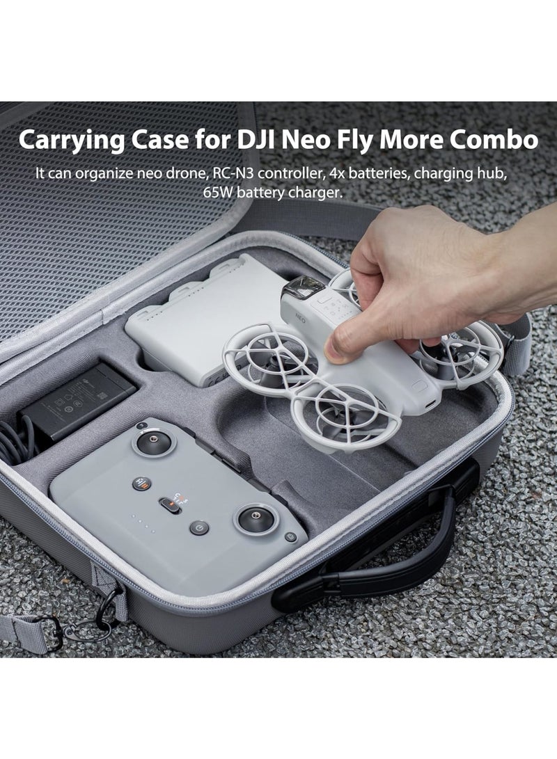 KASTWAVE Carrying Case for DJI Neo, Waterproof Hard Shell Case Shoulder Bag, Compatible with DJI Neo Fly More Combo Accessories, RC-N3/N2 Remote Controller, Neo Intelligent Flight Battery, Charging Hub  - Image 4