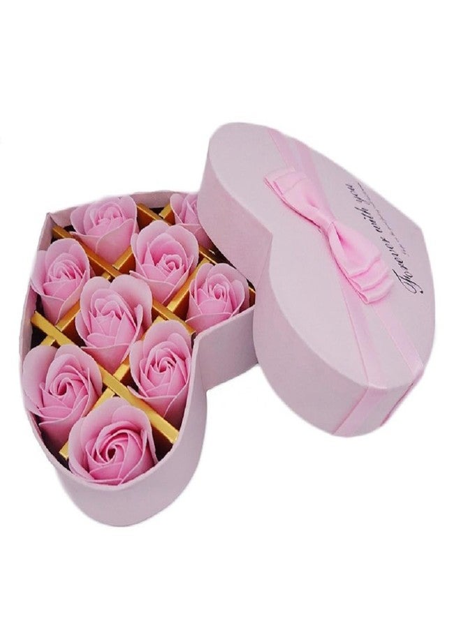هدية عيد الحب: ١٠ قطع من بتلات صابون على شكل زهور، بتلات ورد للاستحمام، معطرة بزيت عطري نباتي، أفضل هدية لها وللنساء والفتيات والأمهات والأحباب في أعياد الميلاد وعيد الحب وعيد الميلاد (وردي) - Image 1