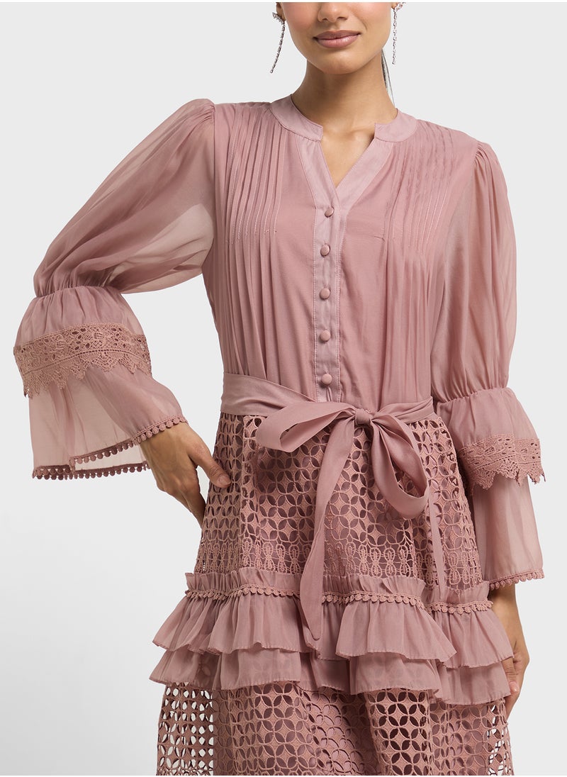 Khizana Dress With Tiered Baby Ruffles  - Image 3