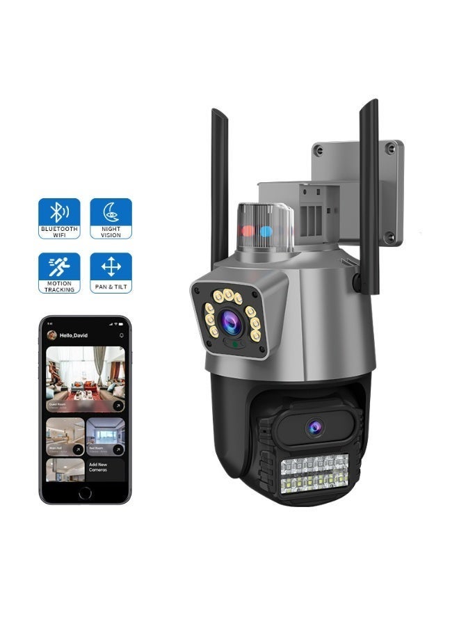 JORTAN WiFi Security Camera 8MP Dual Lens Outdoor, PTZ 360°, AI Auto Tracking, Color Night Vision, 2-Way Audio, IP66 Waterproof, 6X Zoom, ICSEE CCTV Camera - Image 2