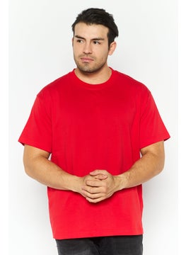 Men Crew Neck Short Sleeves Graphic T-Shirt, Red