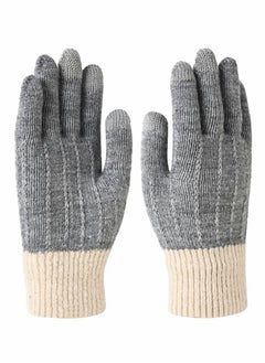 SYOSI Winter Gloves for Women Touch Screen Knitted Thermal Grey Wool Soft Lining Elastic Cuff Mittens  - Image 1